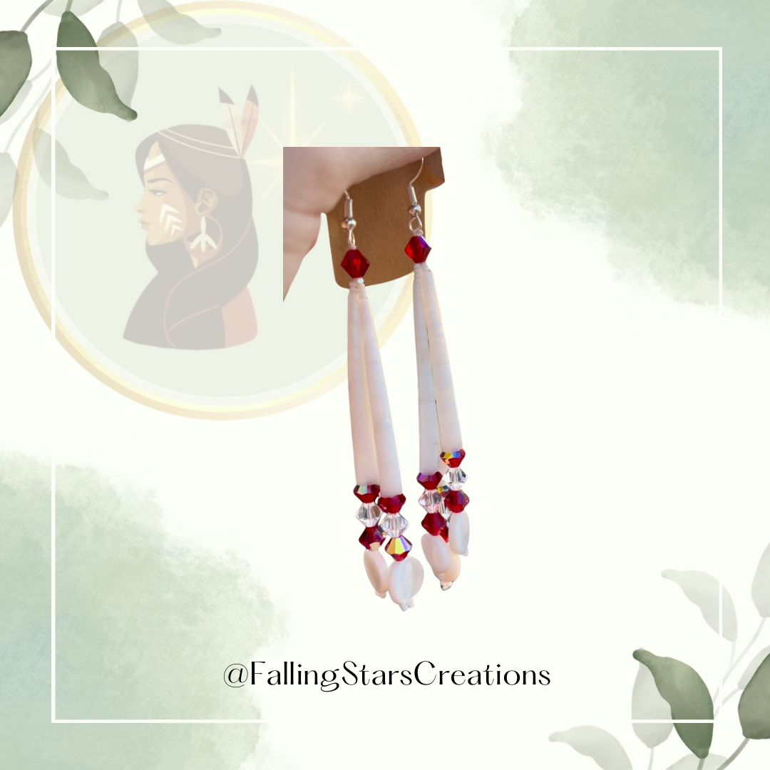 Christmas Dentallium Shell Earrings