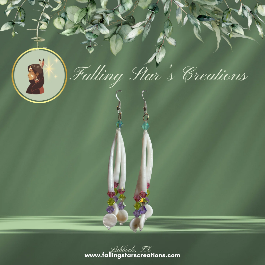 Dentalium Shell Earrings (Rnbw)