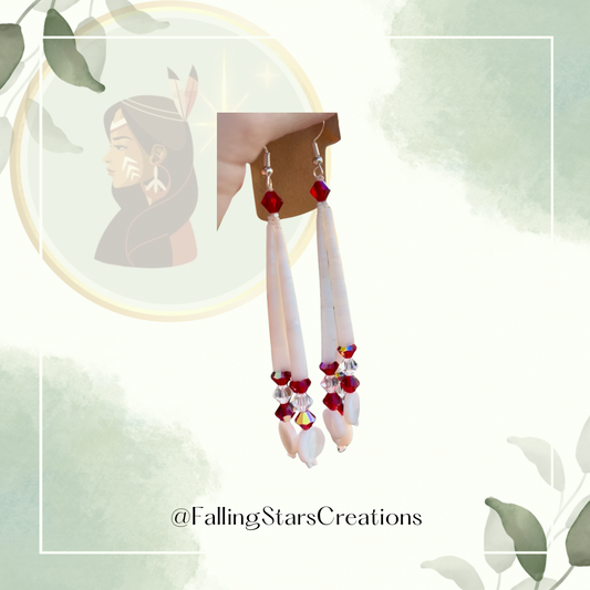 Christmas Dentallium Shell Earrings