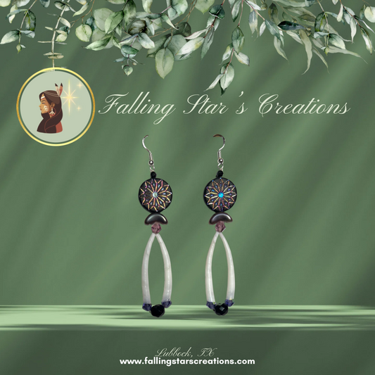 Dark Dentalium Shell Earrings