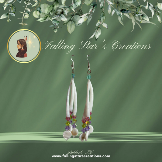 Dentalium Shell Earrings (Rnbw)